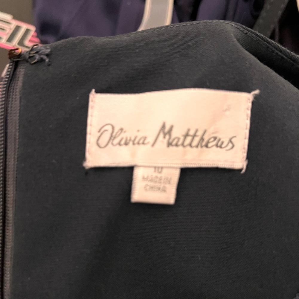 Olivia Matthews Navy Blue Dress with belt - Picture 2 of 3